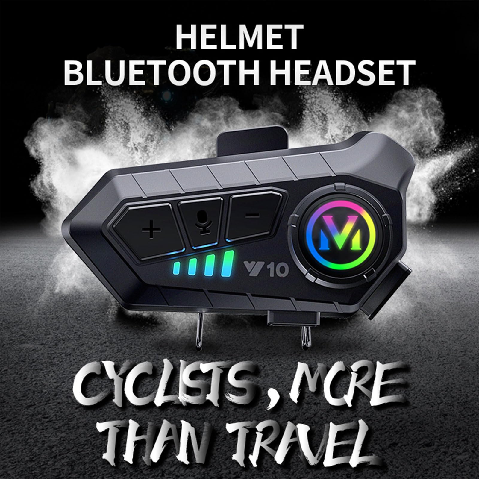 BTQILEYOO Y10 Motorcycle Helmet Bluetooth Headset, Bluetooth 5.3 by BTQILEYOO - Angle View 2
