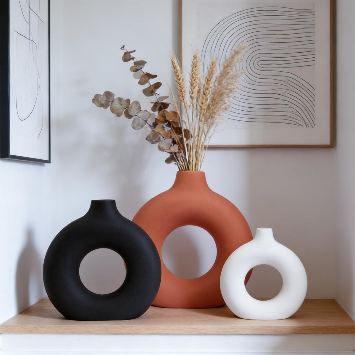 Querro Ceramic Vase Set of 3 - Premium Selection Official Imagery - 7