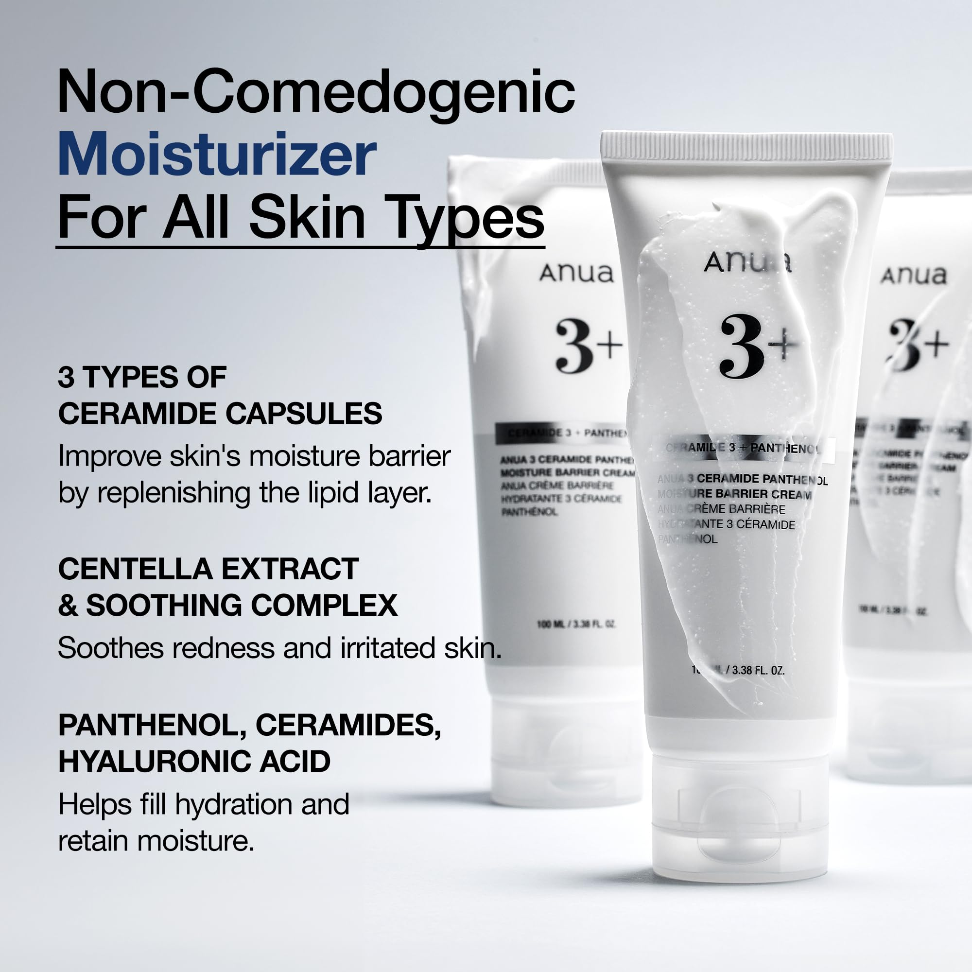 ANUA 3 Ceramide Panthenol Moisture Barrier Cream, 3.38 fl oz - ANUA Official Product View 4