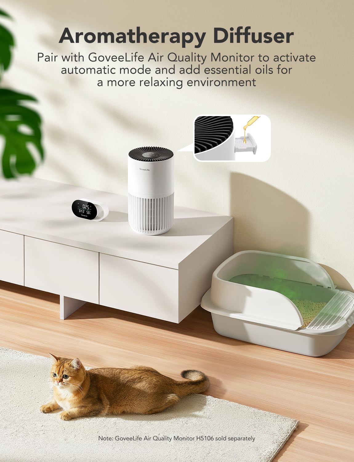 GoveeLife Smart Mini Air Purifier for Bedroom, with App & Alexa Control - GoveeLife Official Product View 7