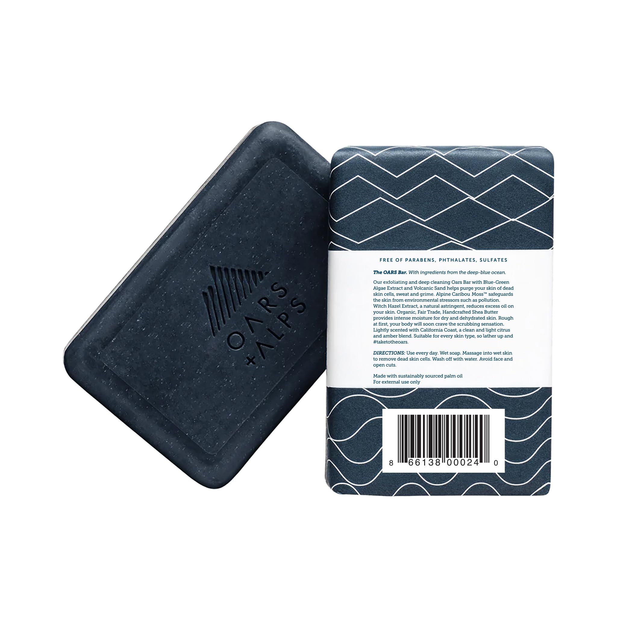 Oars + Alps Exfoliating & Moisturizing Mens Bar Soap, Blue Charcoal - Oars + Alps Official Product View 3