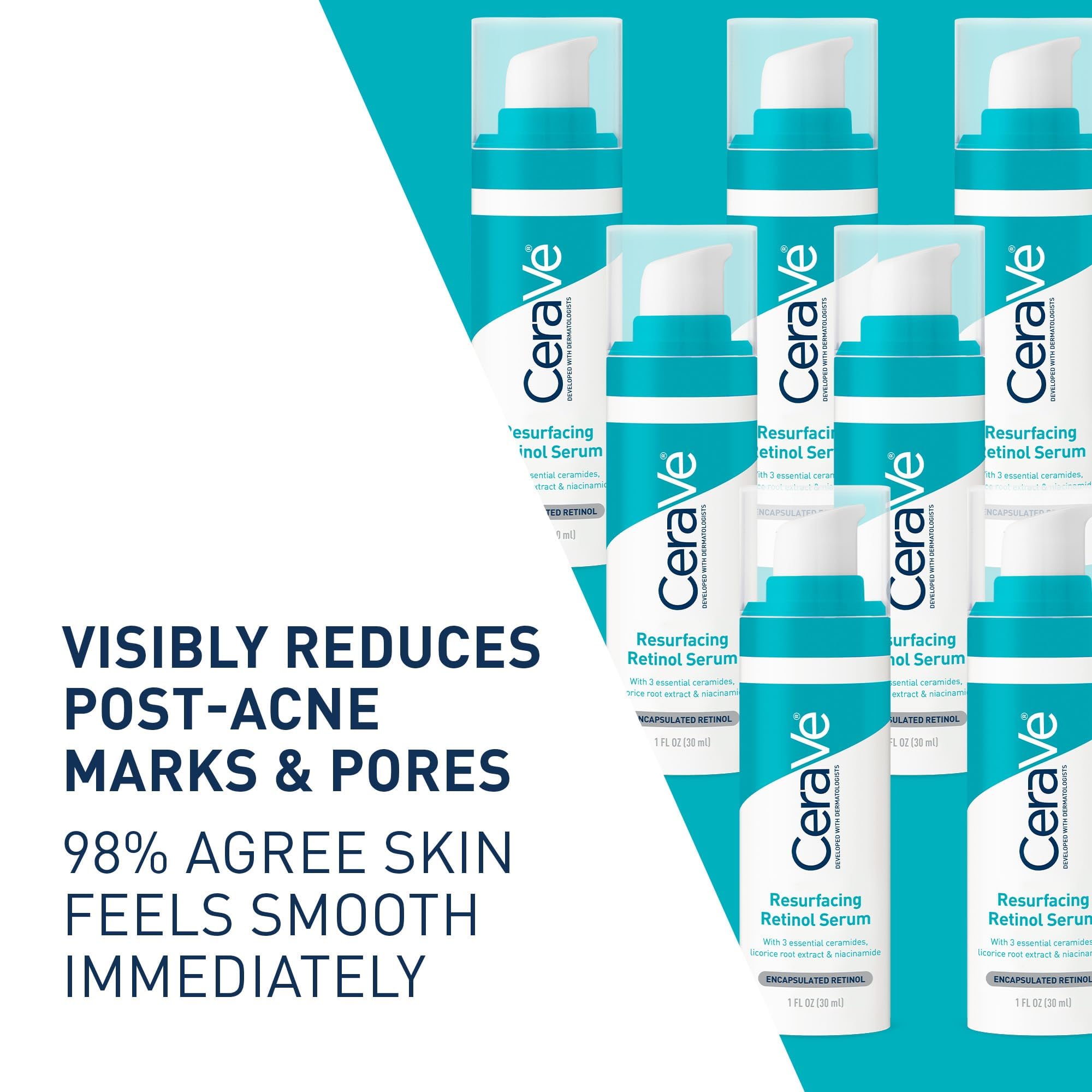 CeraVe Resurfacing Retinol Face Serum with Niacinamide, Pore M... - CeraVe Official Product View 3