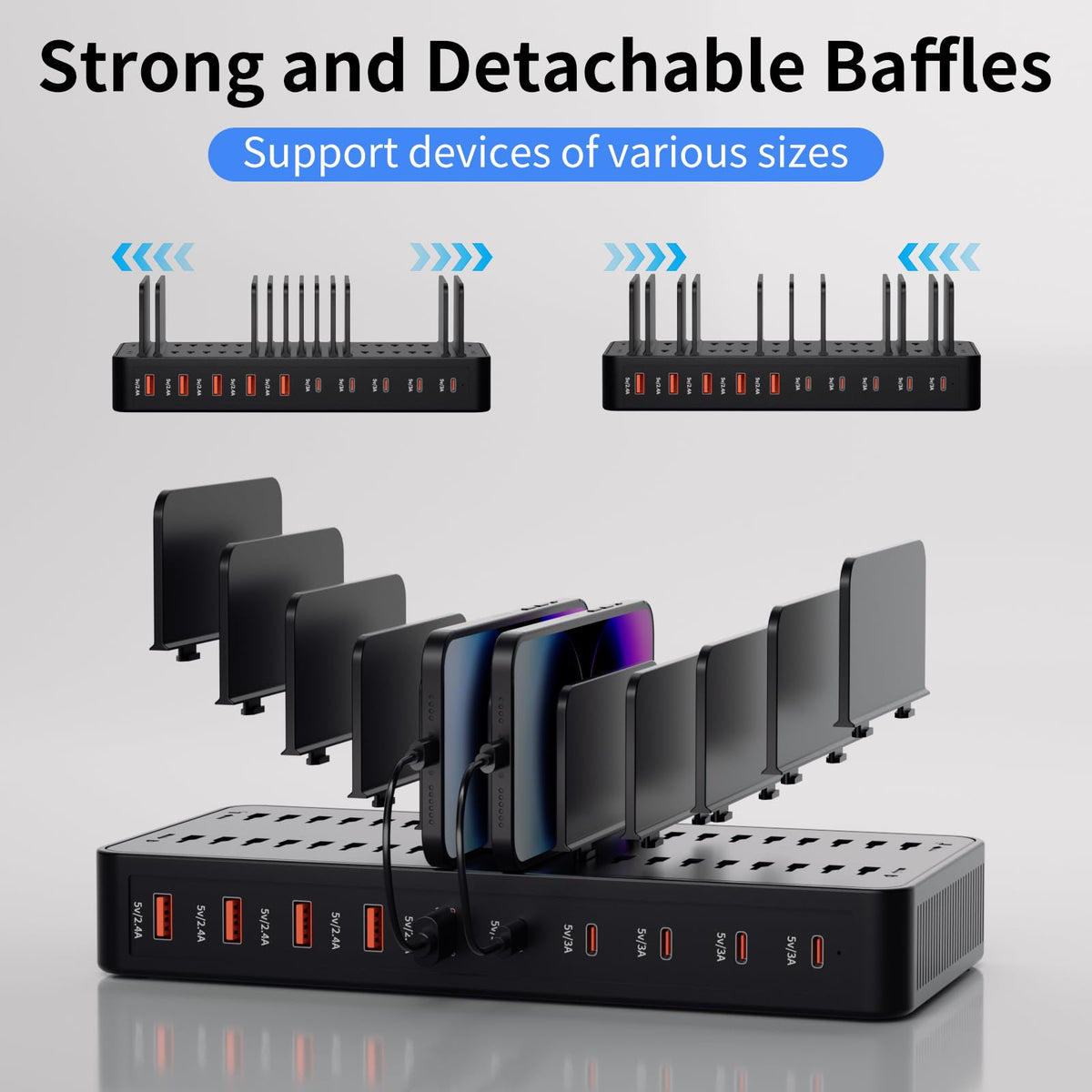 60W Charging Station for Multiple Devices 10 Port USB Fast - Yoodarmx Official Imagery - 7