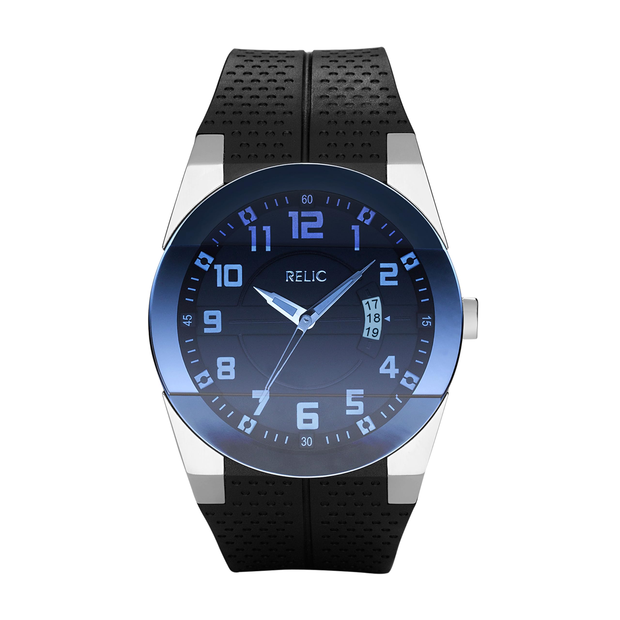 Relic by Fossil Men's Jake Three-Hand Day Date Watch, Silver - Product Imagery
