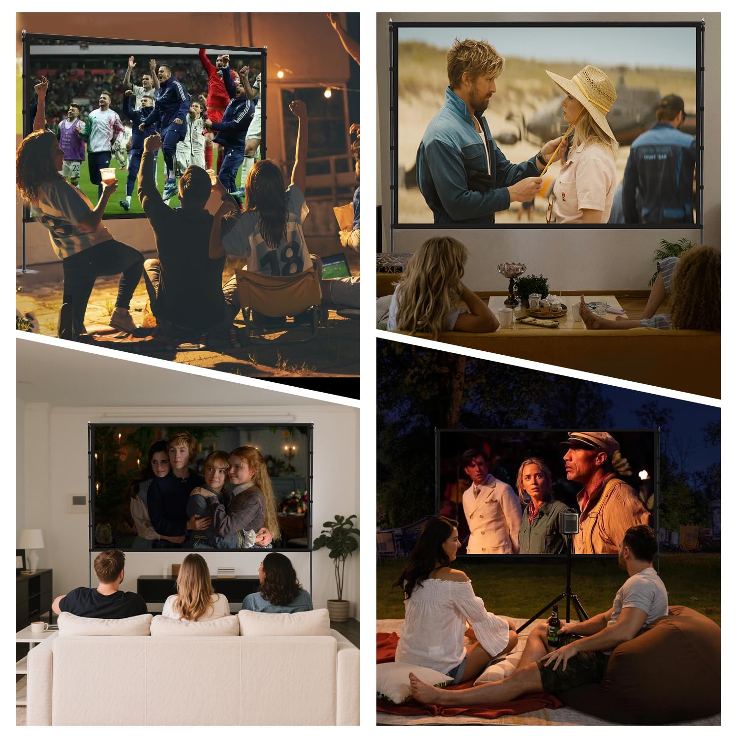 STWUI Projector Screen with Stand - 100 Inch Outdoor Projector Sc - STWUI Official Product View 6