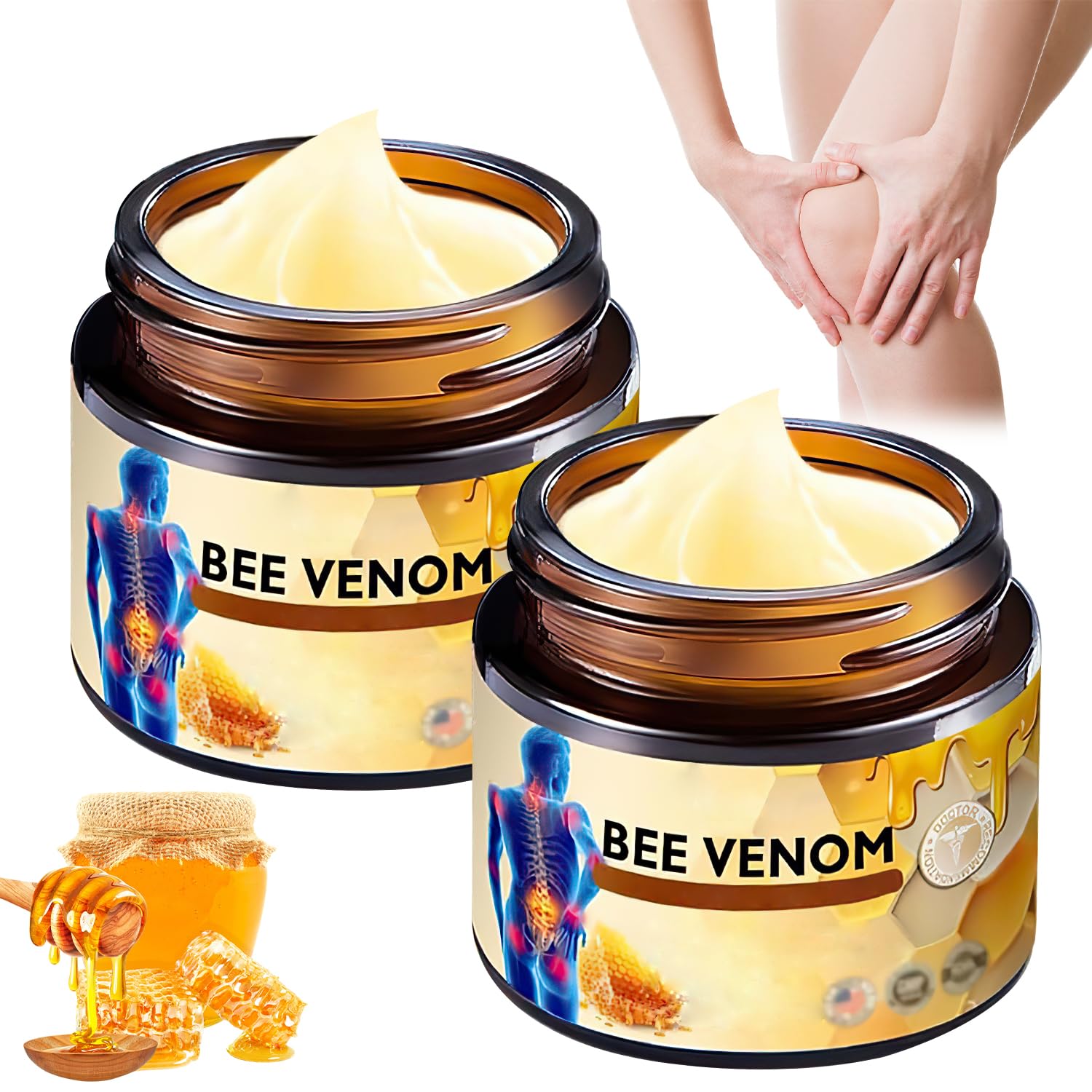 Egmsic Bee Venom Cream skin care gel, two-pack, featuring natural bee venom for nourishing and revitalizing skin.
