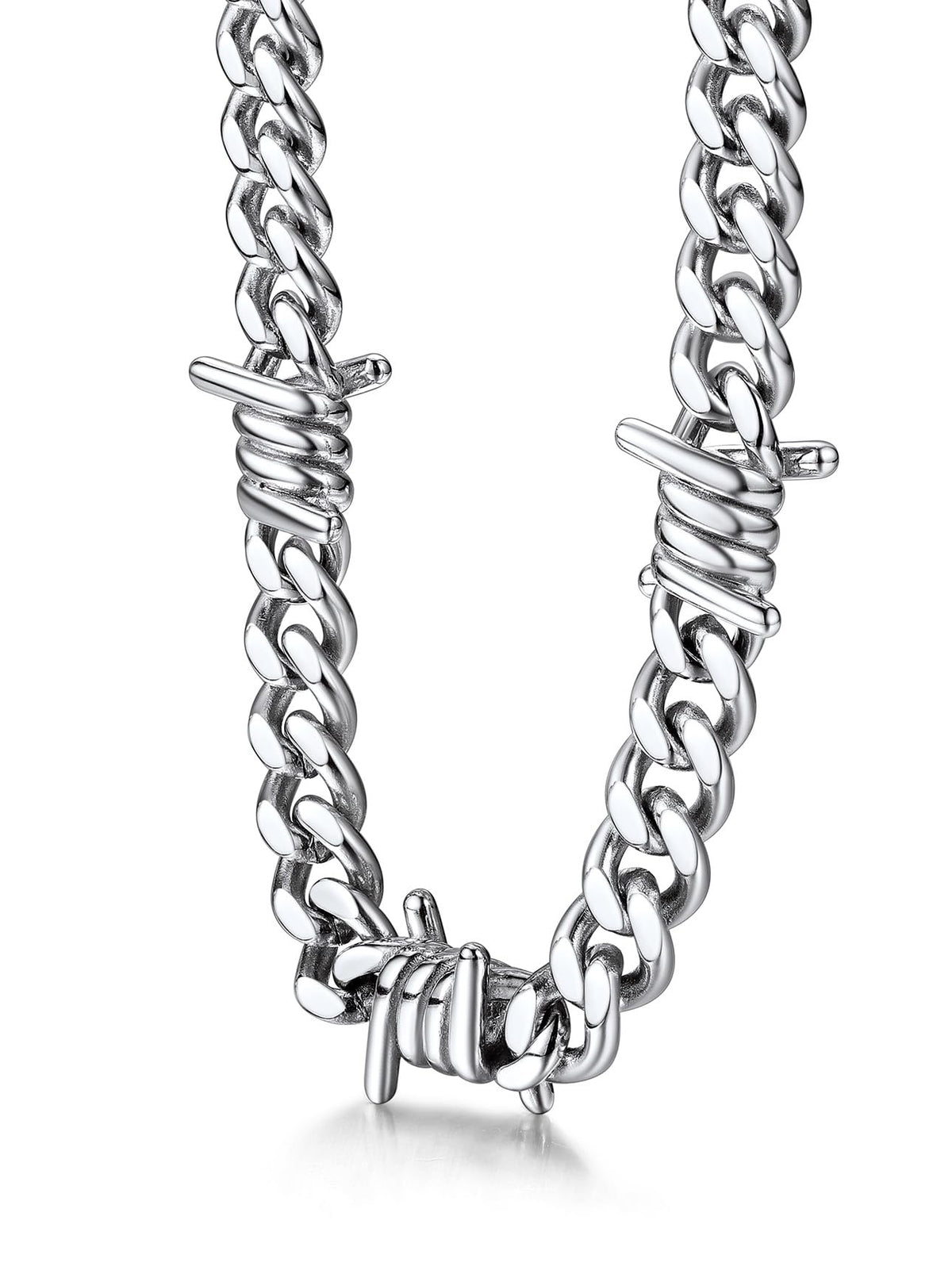 Bestyle Barbed Wire Necklace 5 7 9 12mm Mens Chain Necklaces - Bestyle Official Imagery - 1
