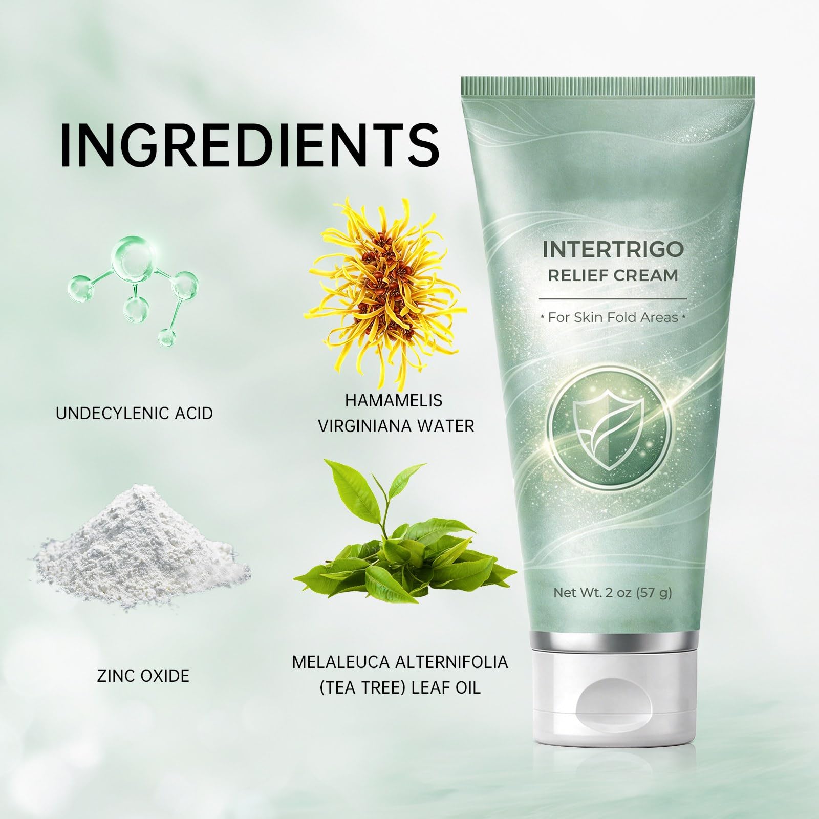 Generic Intertrigo cream for skin fold chafing relief in 2oz tubes, shown in a pack of two.