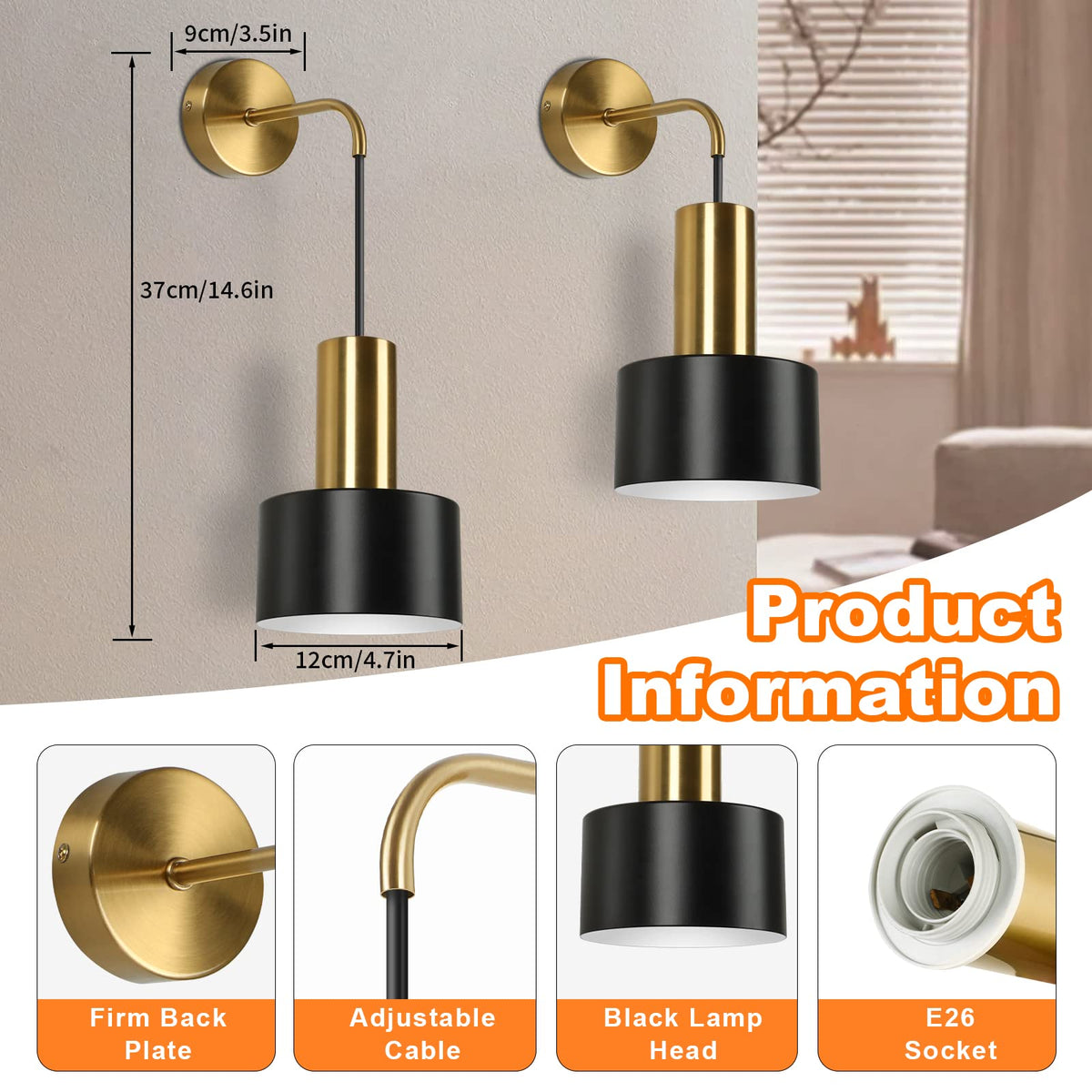 VerRon Battery Operated Wall Sconces Set of 2 with Remote - VerRon Official Imagery - 7
