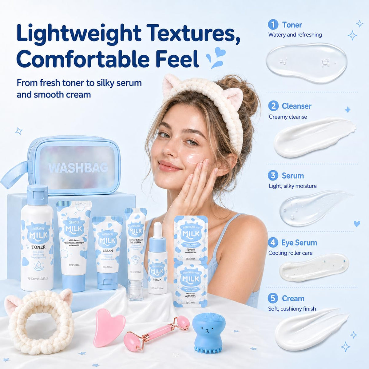 Milk Skin Care Set For Kids Teens 13 In 1 Hydrating Gentle - MrCuvaryas Official Imagery - 8