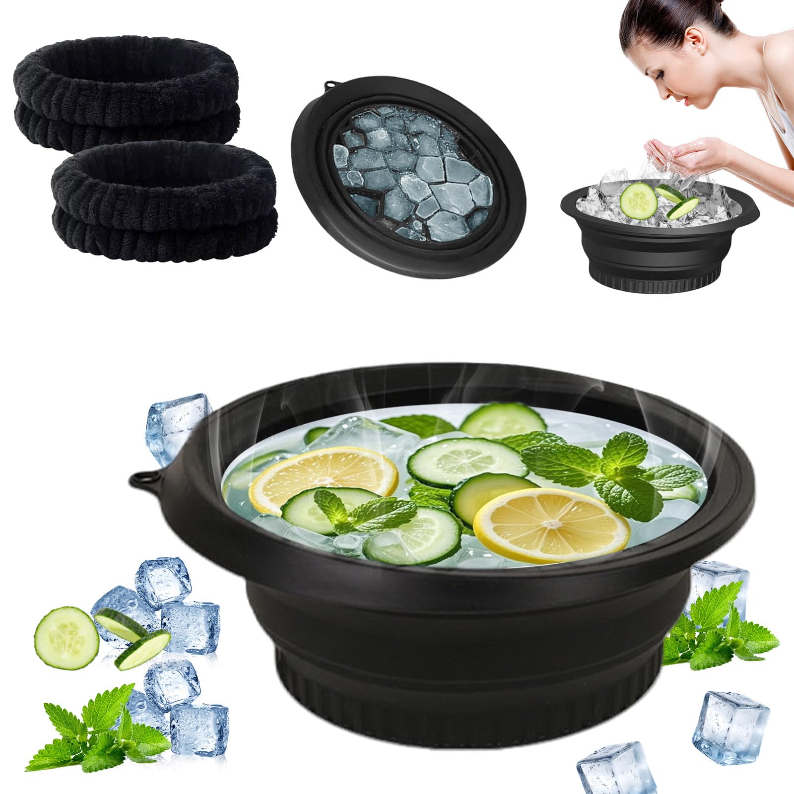 Face Bowl for Ice Has Built-In Ice Tray,Ice Bowl for Face is - Product Imagery