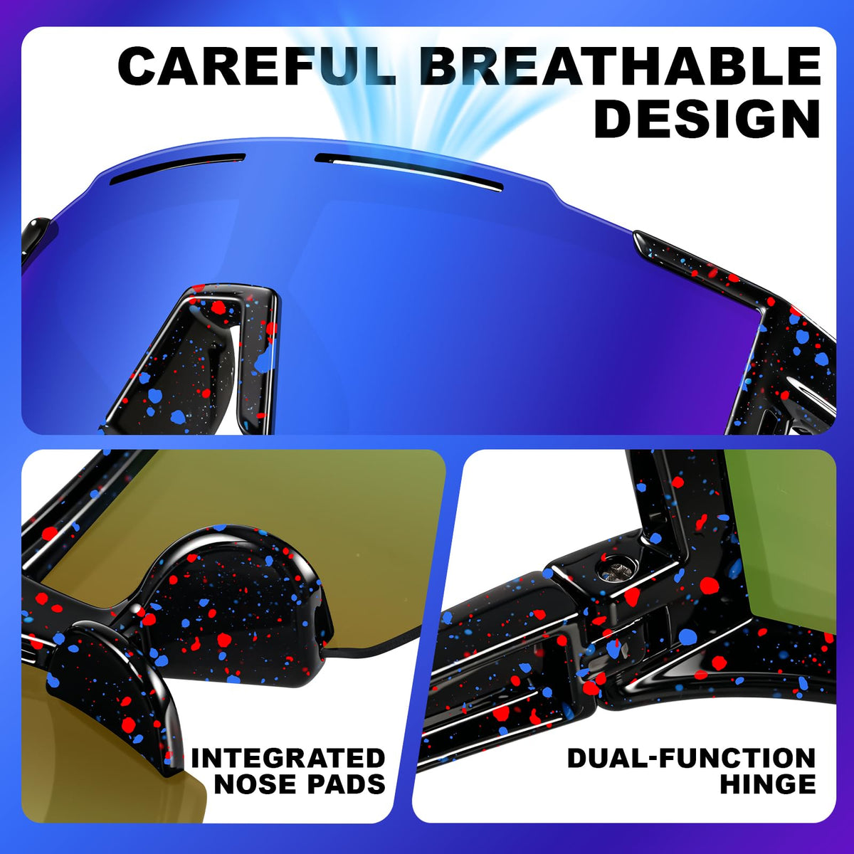 4PACK Youth Baseball Sunglasses Kids Sports Cycling Goggles - DioKiw Official Imagery - 6