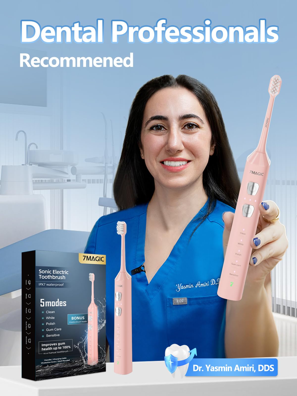 7MAGIC Sonic Electric Toothbrush 180 Day Runtime 42000 VPM 8 - 7MAGIC Official Imagery - 4