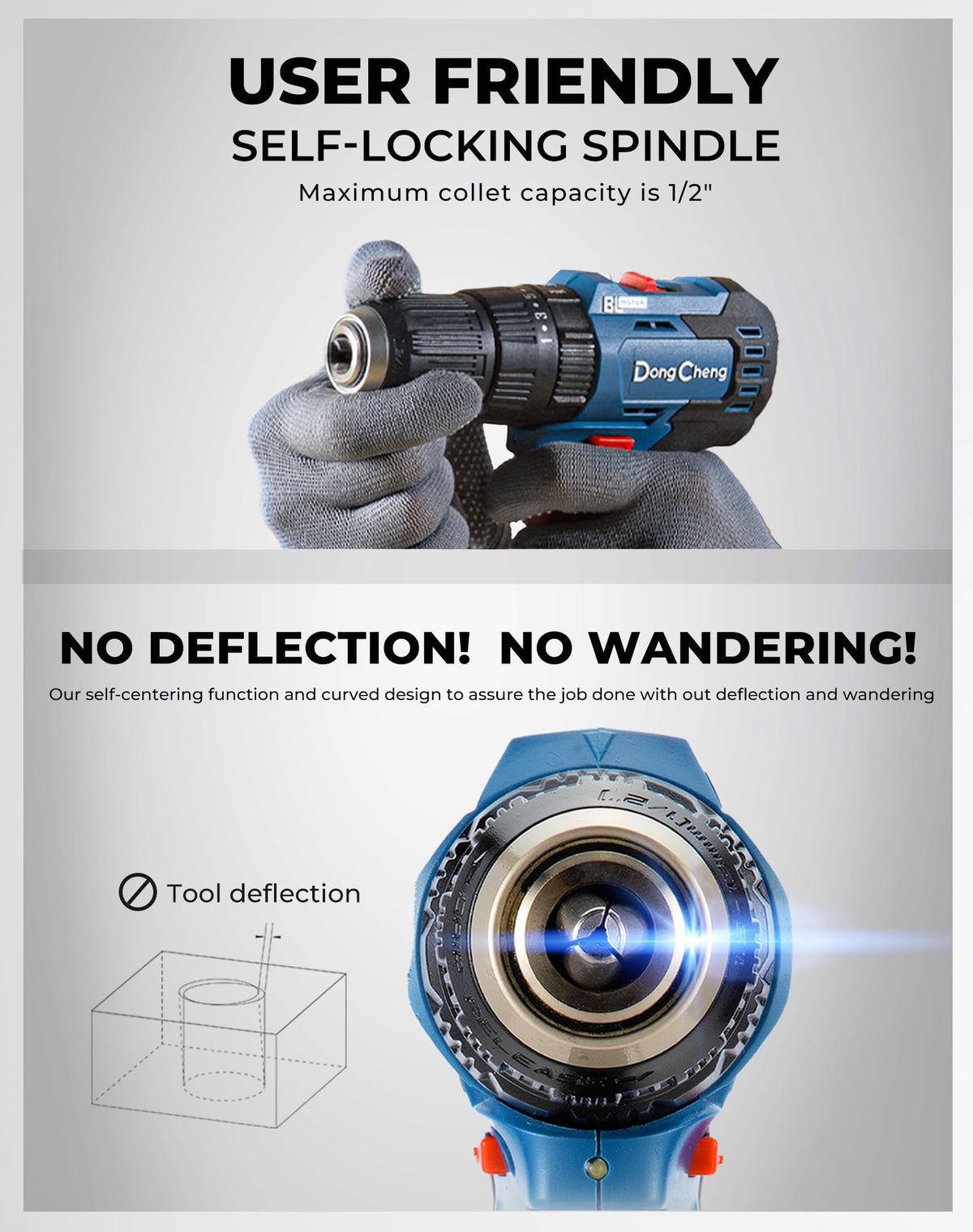 Dong Cheng 20V Brushless Heavy duty Impact Drill 443 in lbs - Dong Cheng Official Imagery - 6
