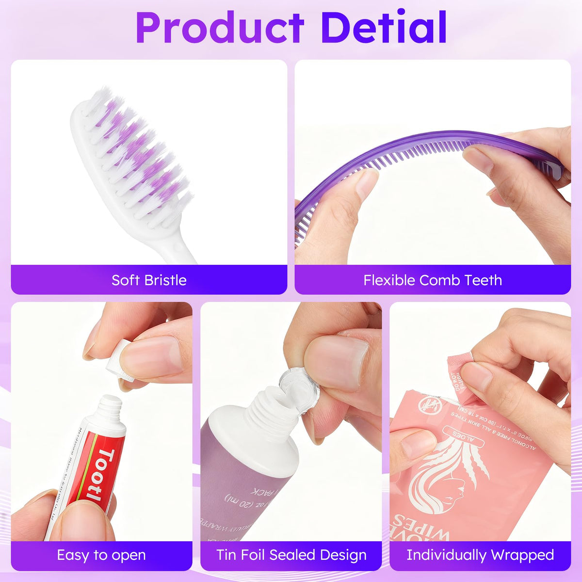Travel Size Toiletries Hygiene Kits for Homeless in Bulk - Zhjianup Official Imagery - 5