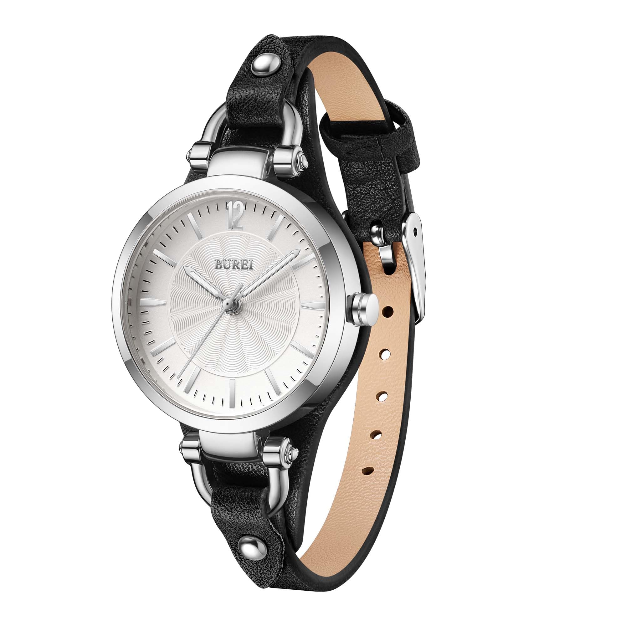 BUREI Women Watches Simple Leather Strap Watch Analog Quartz - Product Imagery