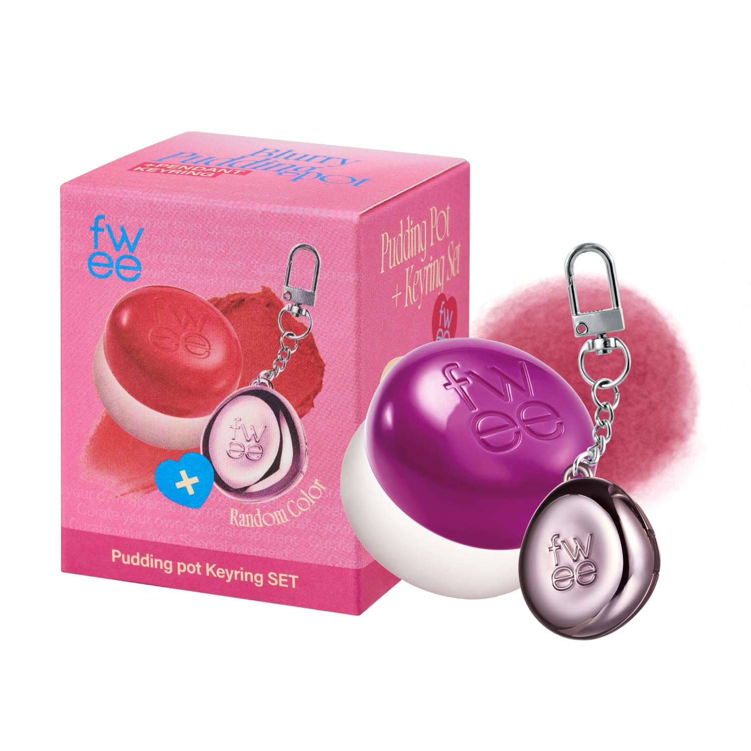 fwee Blurry Pudding Pot + Keychain SET – Baddie Mauve Berry