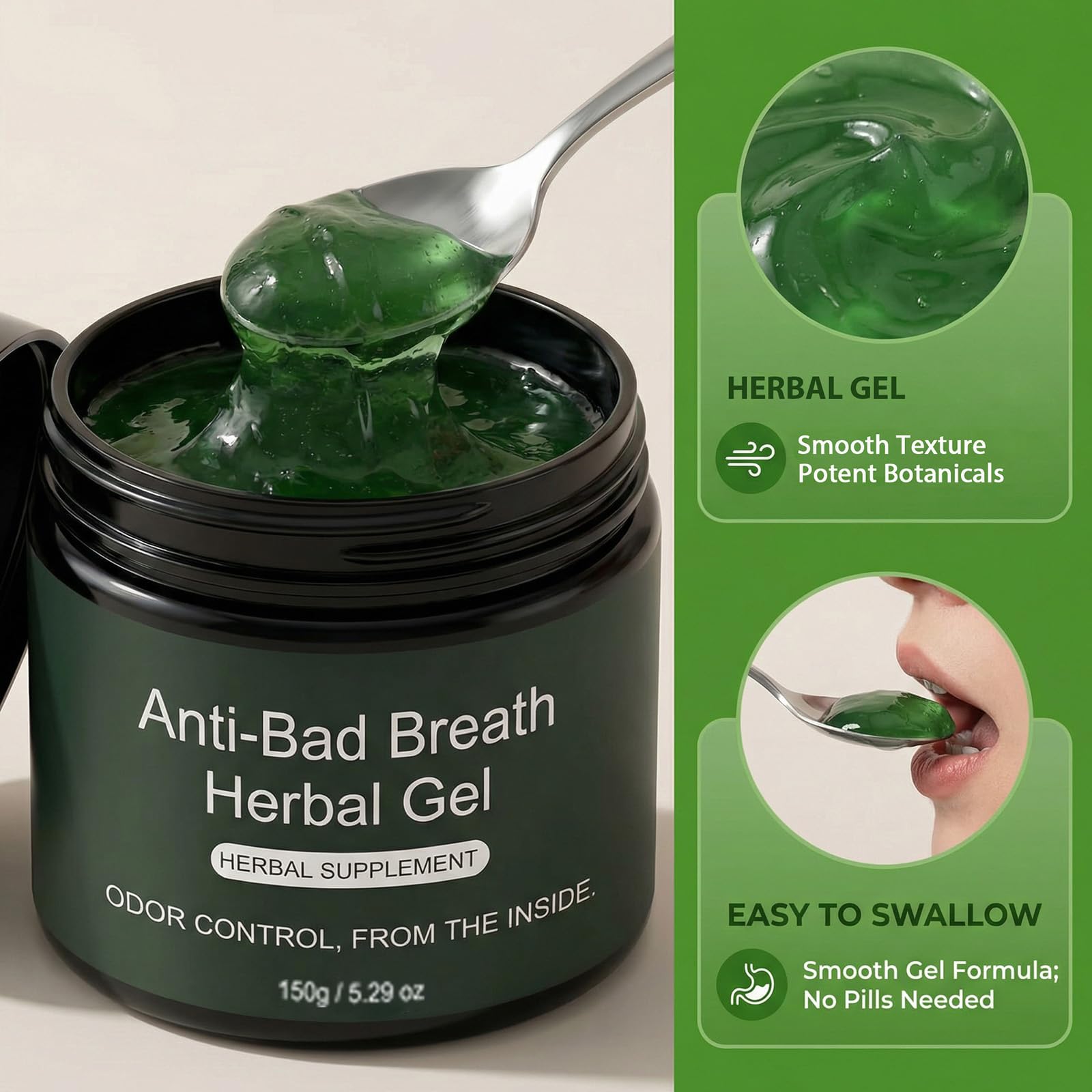 WVJIGE Anti-Bad Breath Herbal Gel Supplement 1PCS