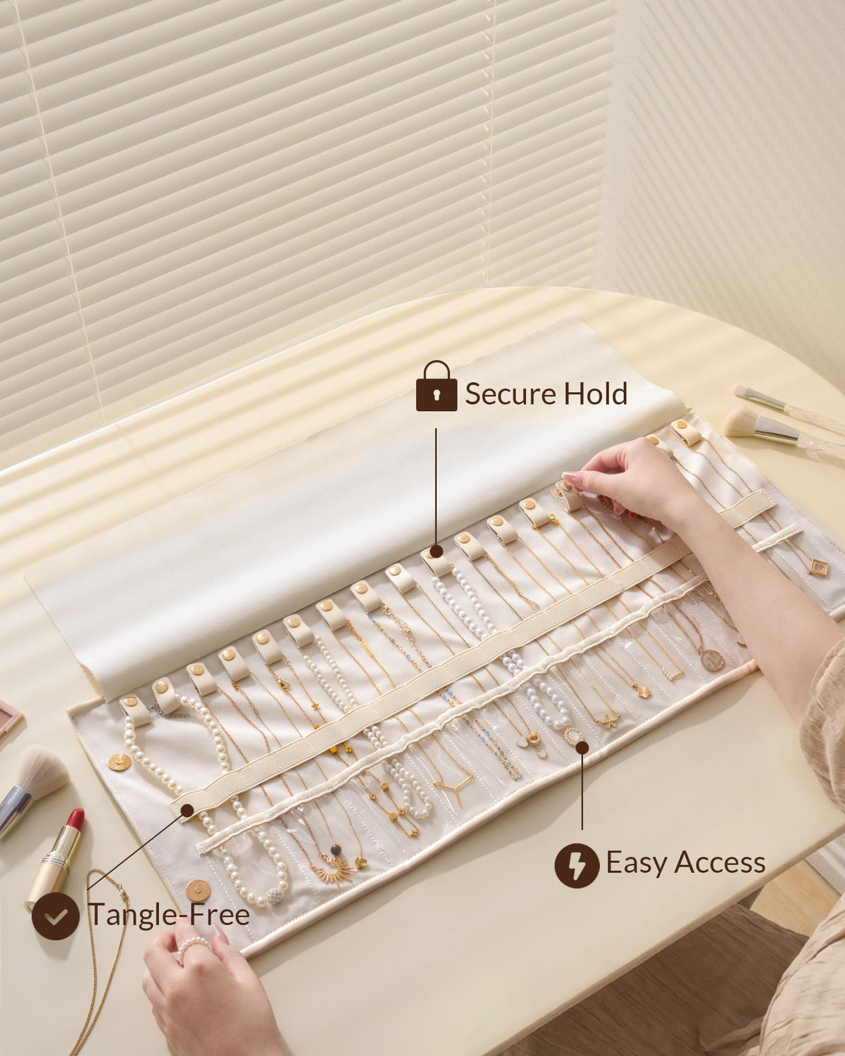 Lolalet Travel Necklace Organizer Foldable Jewelry Case - Lolalet Official Imagery - 7