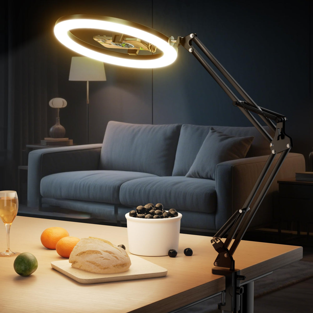 UBeesize 12 Ring Light with Overhead Phone Mount LED Selfie - UBeesize Official Imagery - 1