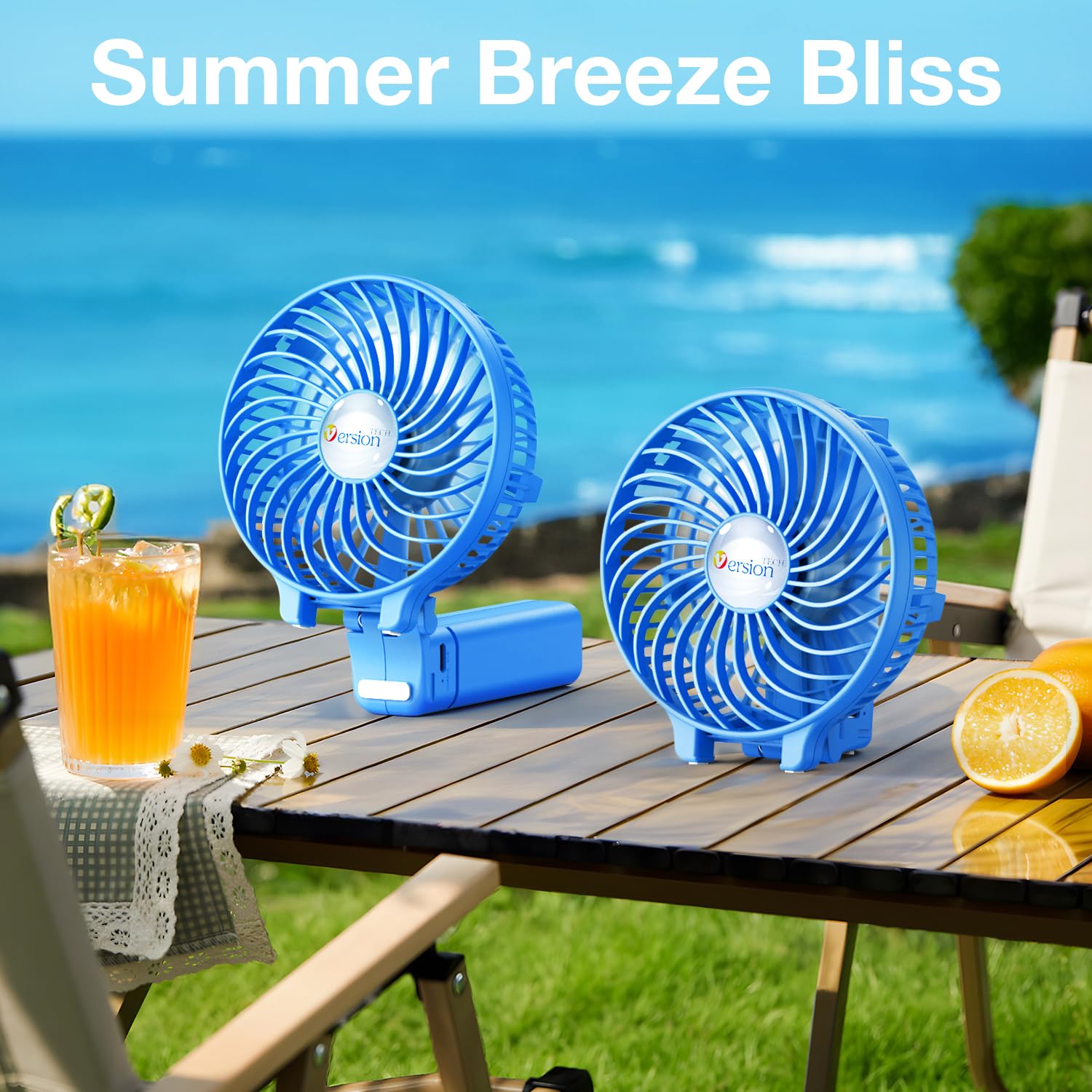 VersionTECH. Portable Handheld Fan, Powerful+Durable+180° Foldabl by VersionTECH. - Angle View 7