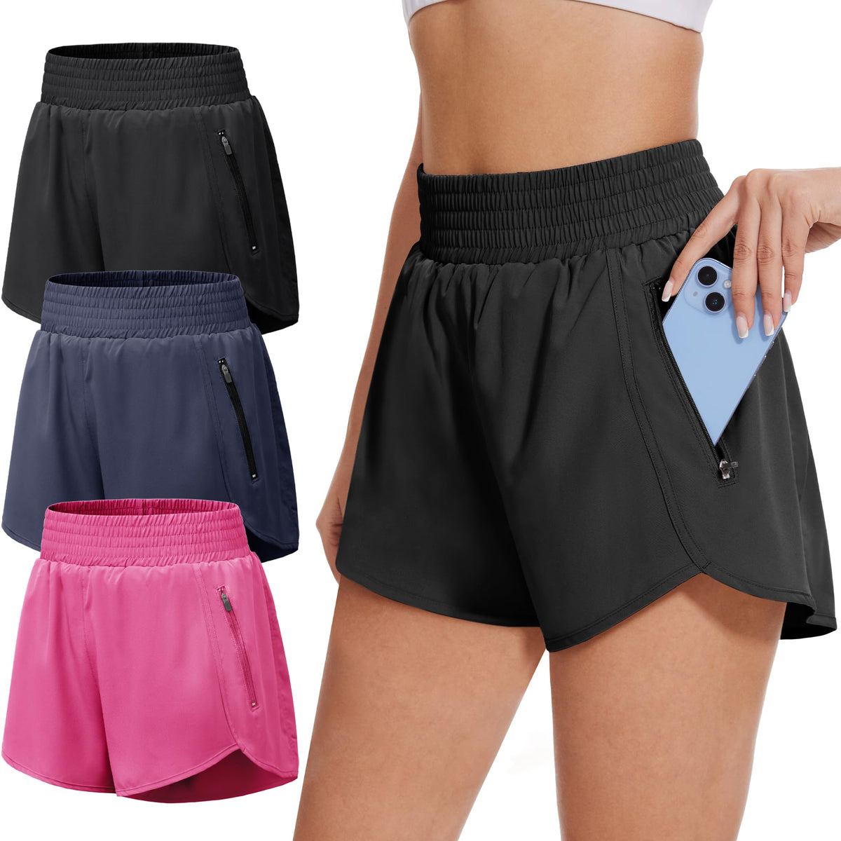 BALENNZ 5 Pack Womens Athletic Shorts with Pockets Workout - BALENNZ Official Imagery - 7