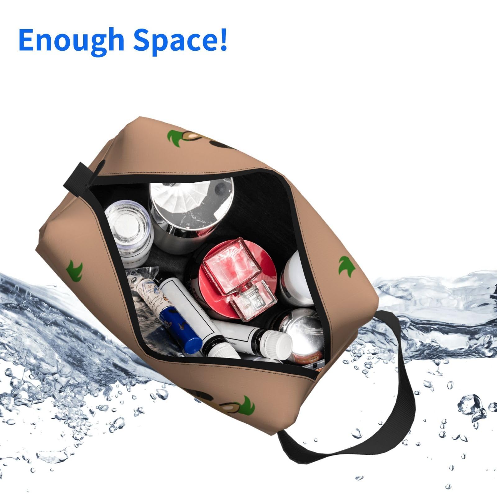 SXZVVBN cartoon donkey large capacity travel toiletry bag made of durable Oxford cloth, ideal for cosmetics and makeup organization.