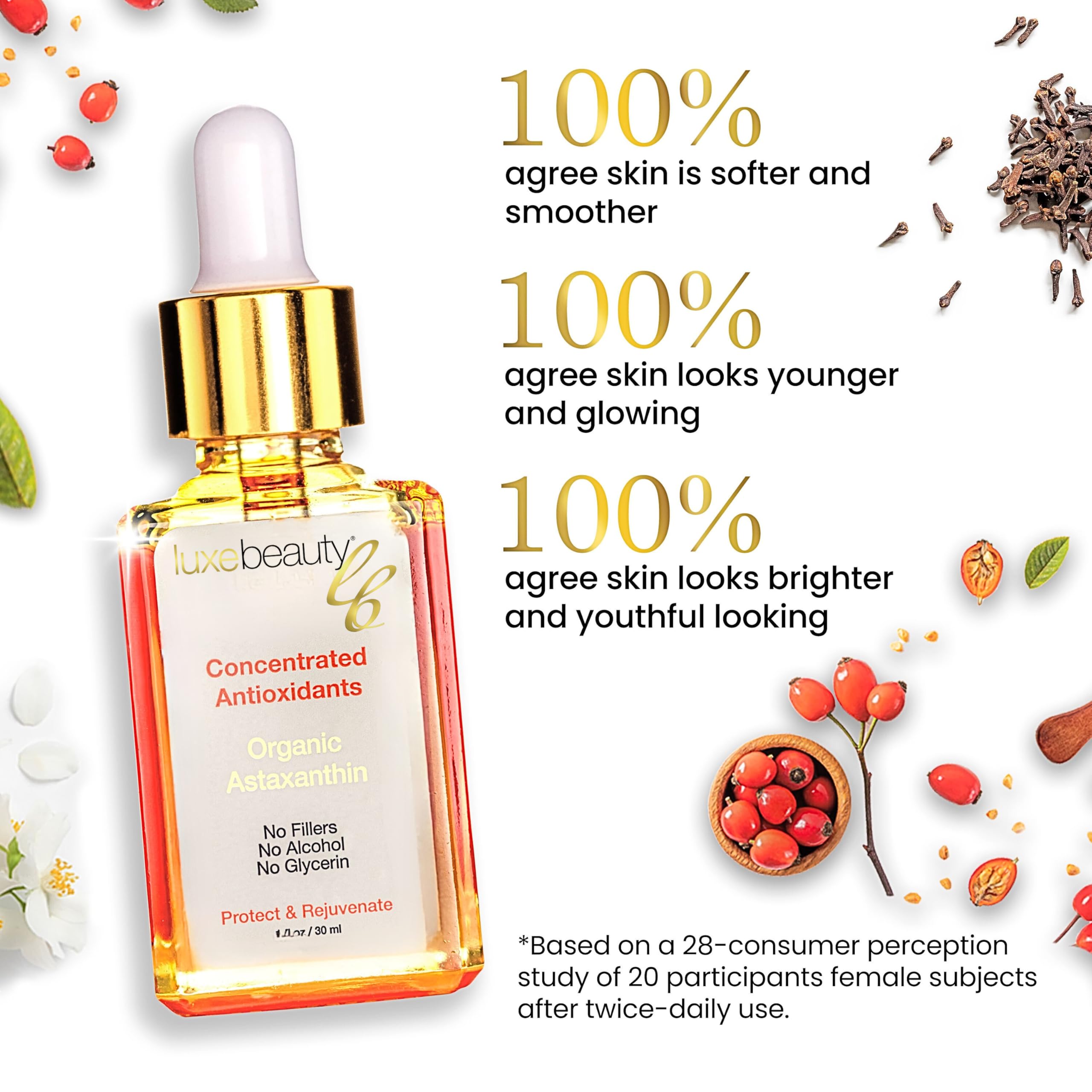 LUXE Beauty Lash & Brow Growth Products Luxe Beauty Organic Astaxanthin Serum - - LUXE Beauty Lash & Brow Growth Products Official Product View 10