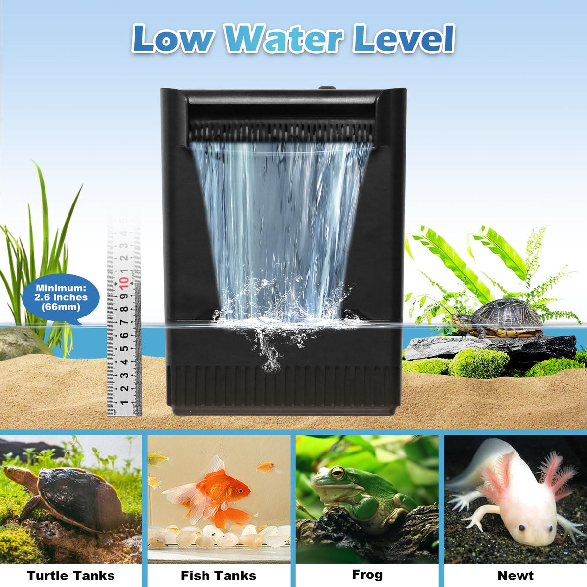 Turtle Tank Filter Aquarium Filter Power Adjustable 20 75 - TARARIUM Official Imagery - 7