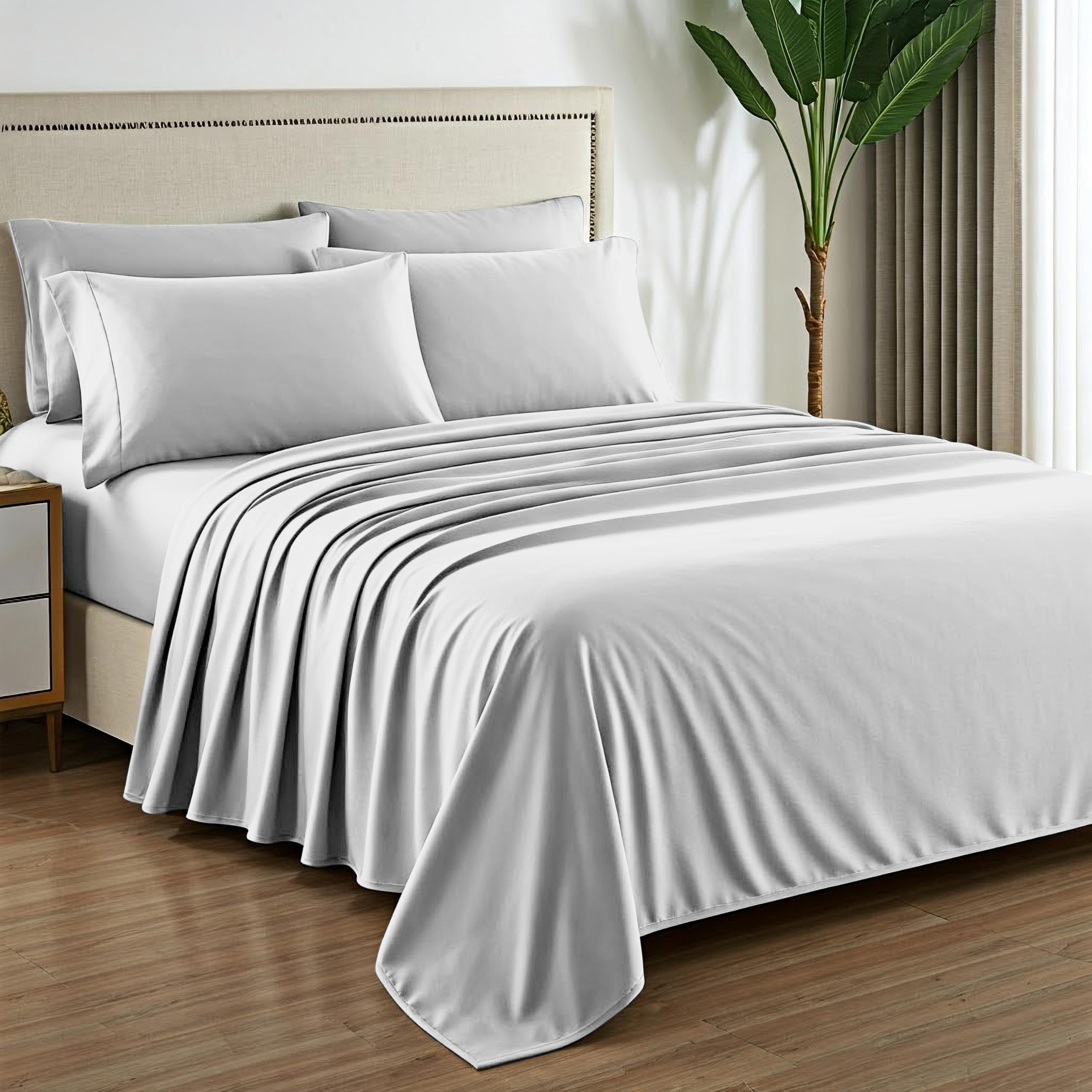 Mayfair Linen 100% Pure Egyptian Cotton Sheet Queen Size - - Product Imagery