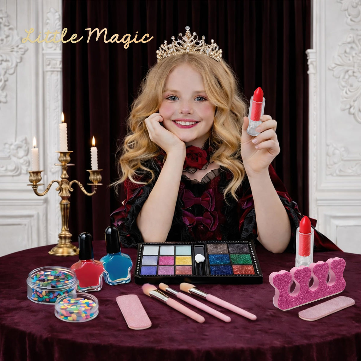 Kids Makeup Kit for Girls 15 PCS Real Washable Makeup Kit - ROHSCE Official Imagery - 3