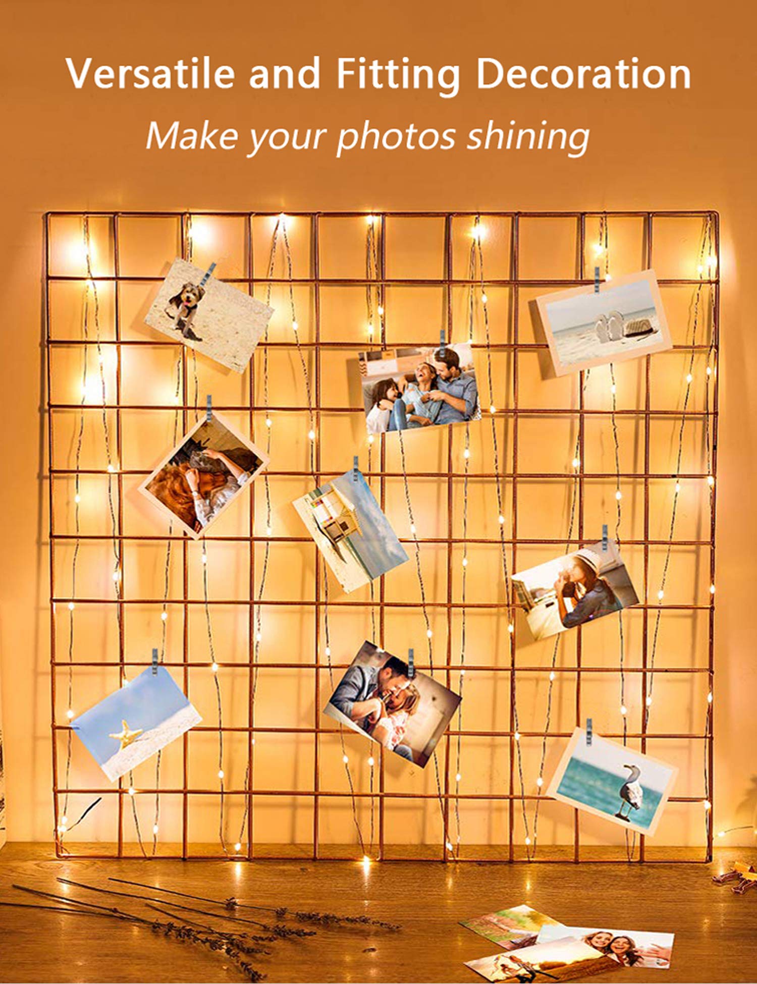 LECLSTAR 50 LED Photo Clips String Lights, 17ft with Remote - 8 Modes - View 6
