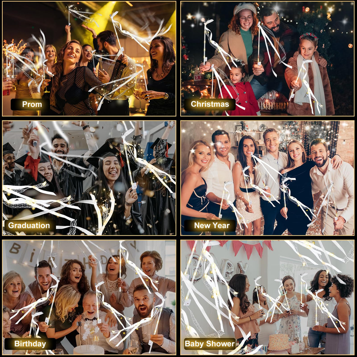 28PCS Light up Wands for wedding Wedding Wands Streamers - HONLYNE Official Imagery - 7