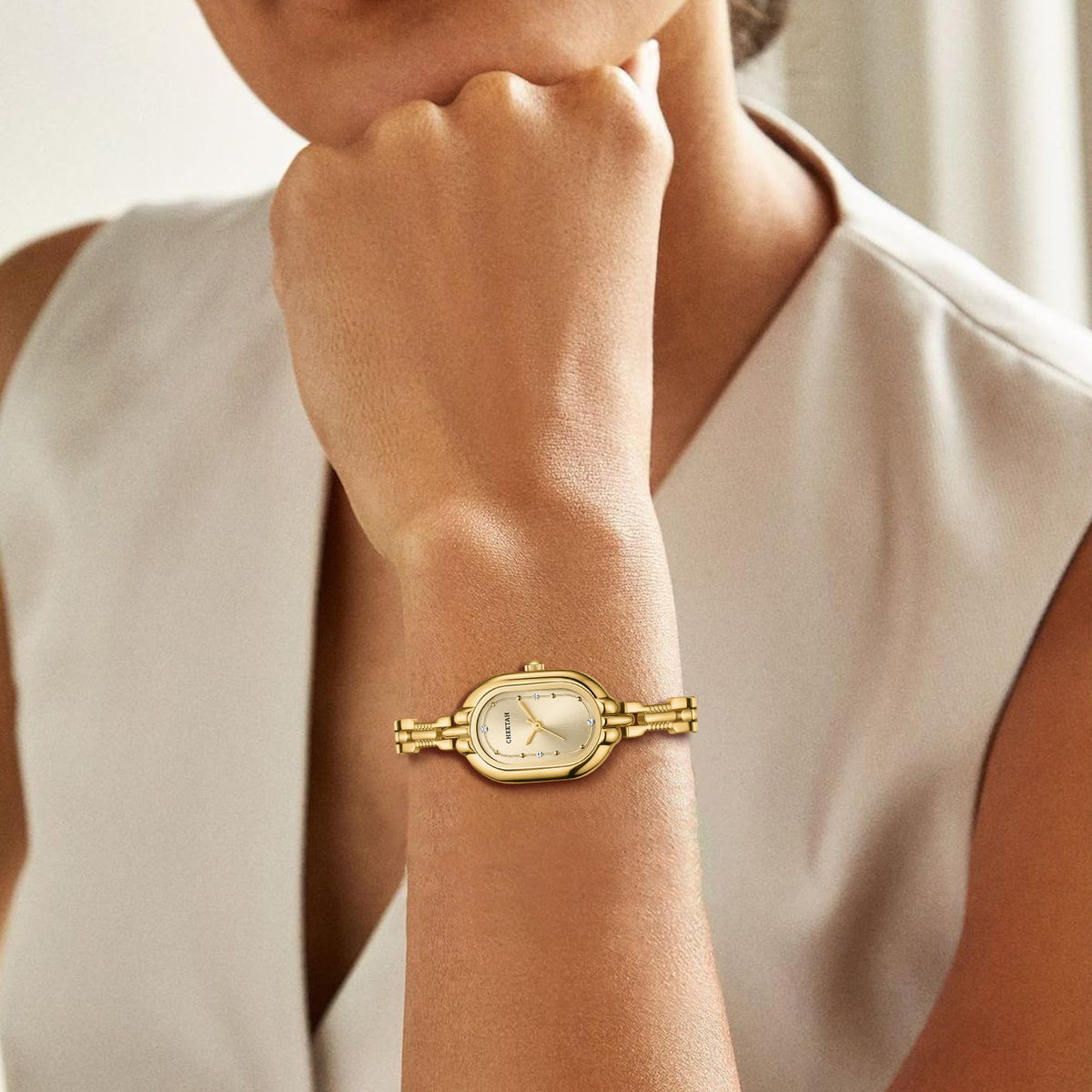 CHEETAH Women s Gold Dainty Bangle Watch Small Bracelet Easy - CHEETAH Official Imagery - 8