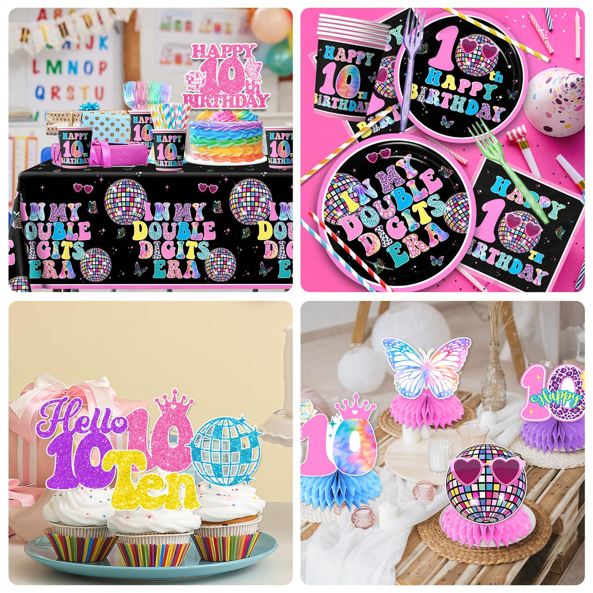 10th Birthday Decorations for Girl 198pcs Double Digits - Gexlaju Official Imagery - 6