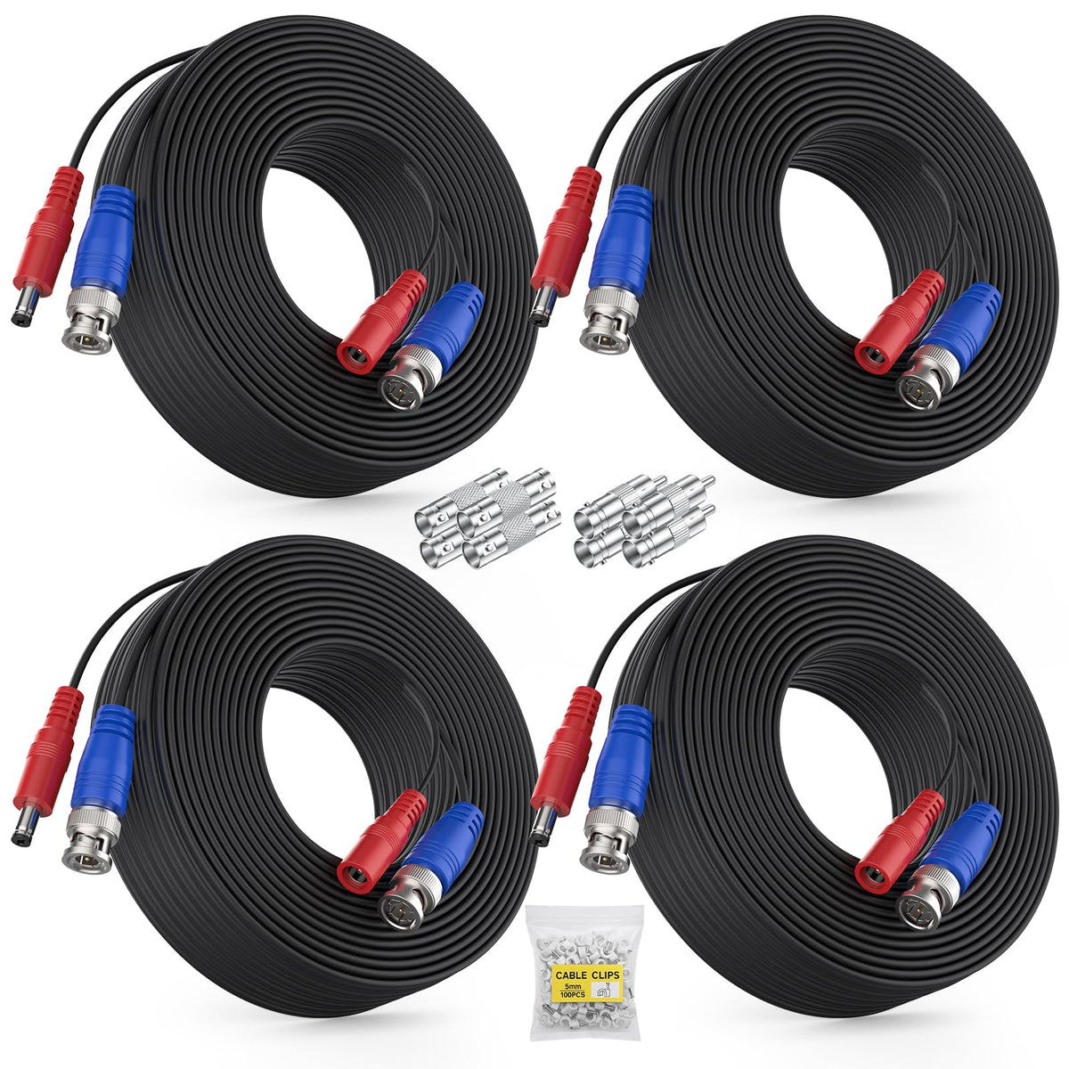 ANNKE 4 Pack 30M 100ft All in One Video Power Cables BNC - ANNKE Official Imagery - 1