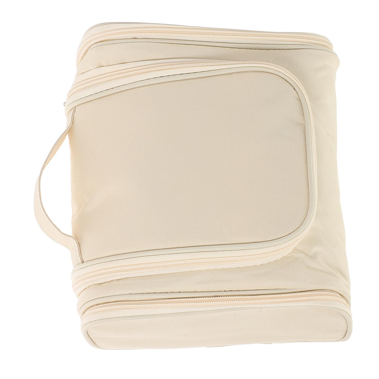 TOVINANNA Large Waterproof Hanging Toiletry Bag with Handle, Portable Travel Makeup Organizer and Bathroom Storage Case, Beige Water-resistant Handheld Cosmetic and Toiletry Storage