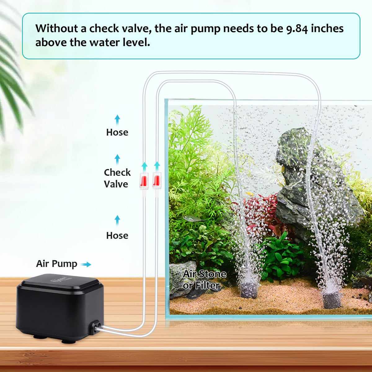 hygger Quiet 30dB Aquarium Air Pump Adjustable Low Decibel - hygger Official Imagery - 6