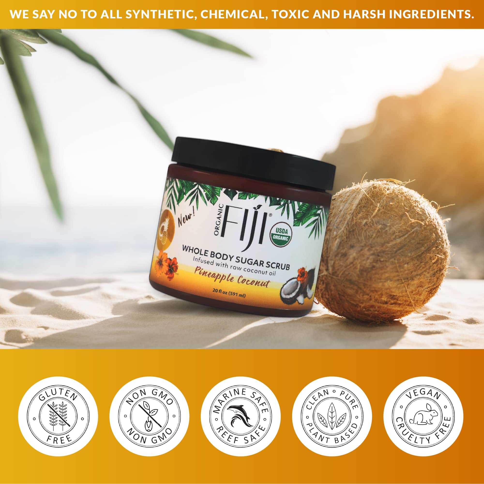 Organic Fiji Whole Body Scrub - Infused with Coconut Oil & Exfoliating - Organic Fiji Official Product View 8