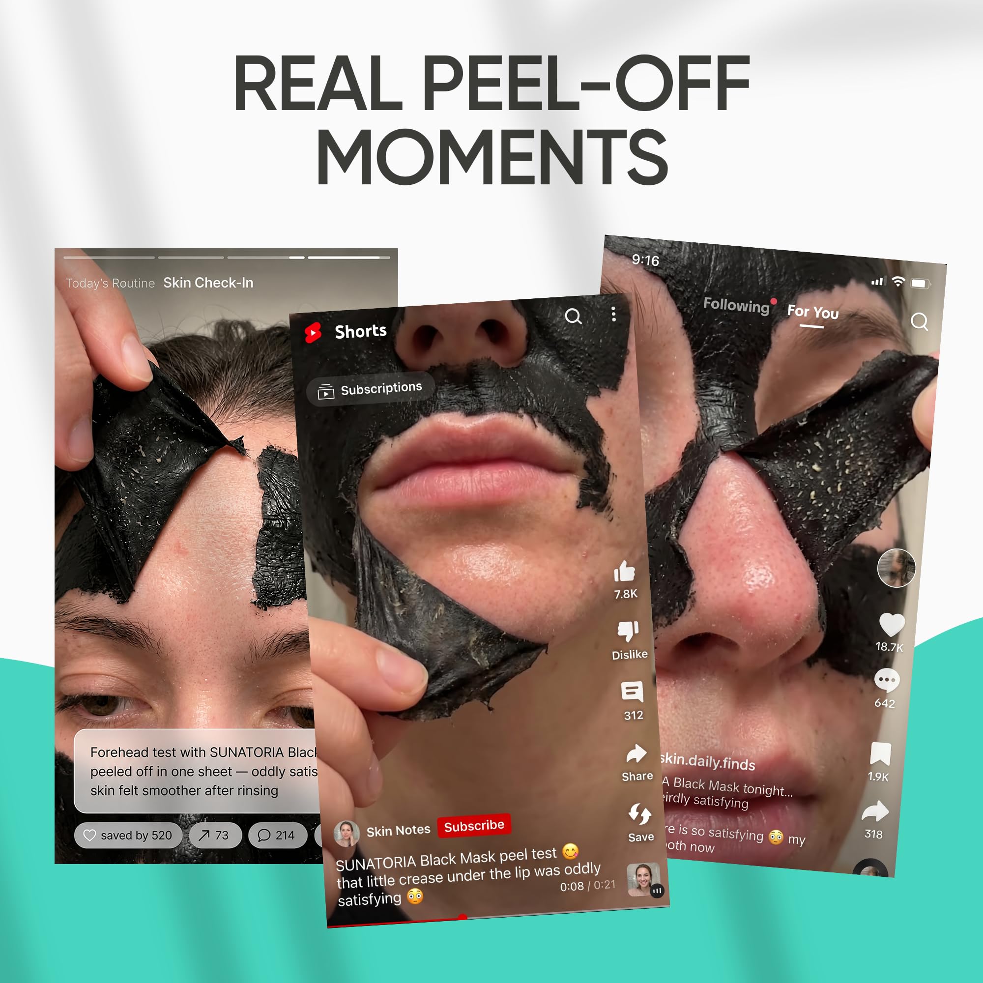 SUNATORIA Charcoal Black Peel Off Face Mask, Blackhead Pore - SUNATORIA