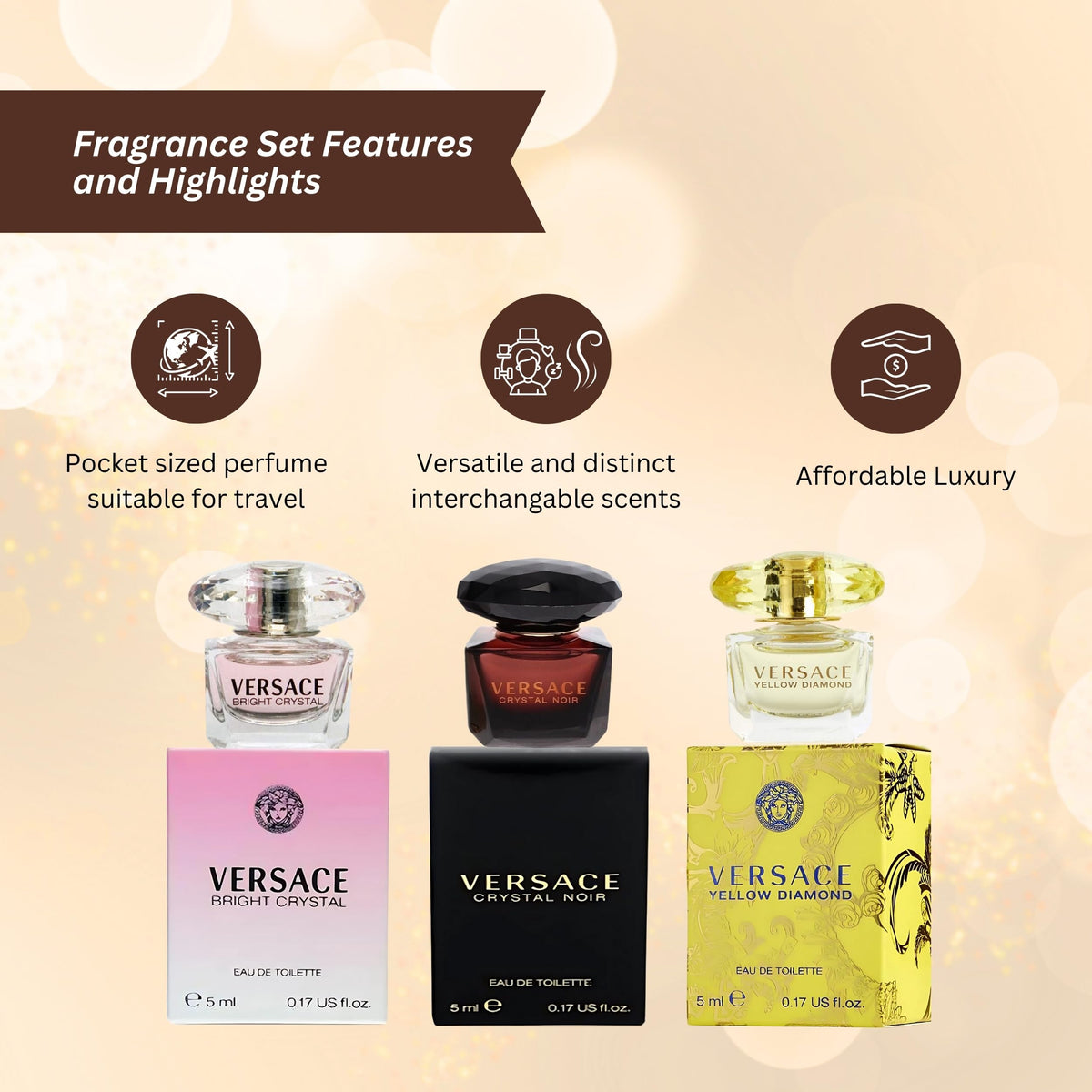 Versace Perfume for Women Variety 3 Piece Mini Gift Set - Versace Official Imagery - 4