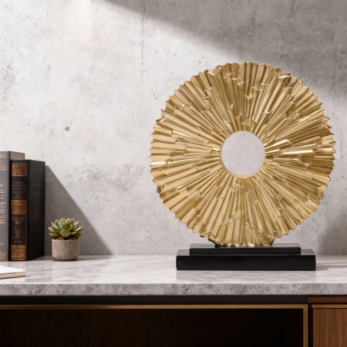 Gold Home Decor Sculpture Unique Round line Statue Modern - DOVDOV Official Imagery - 5