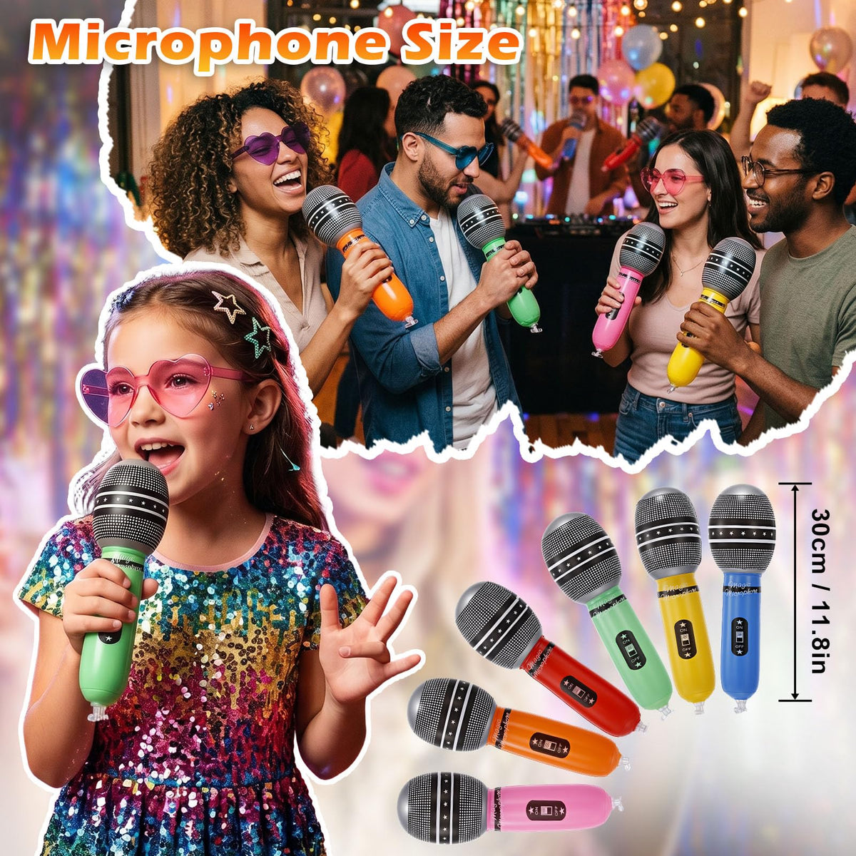 Rosvola 37 Pcs Inflatable Toy Set Include 12 Microphones - Rosvola Official Imagery - 4