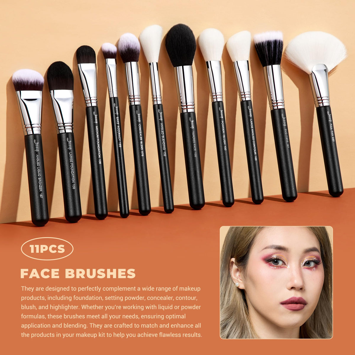 Jessup Makeup Brushes Set Professional 35pcs Face Eye Make - Jessup Official Imagery - 4