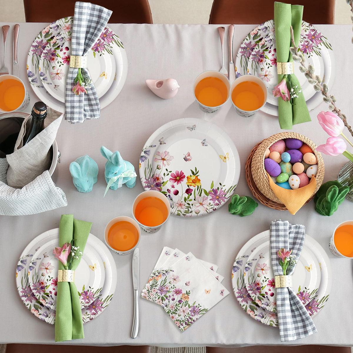 Hsei 250 Pcs Wildflower Party Decor Paper Plate Napkins Cup - Hsei Official Imagery - 6