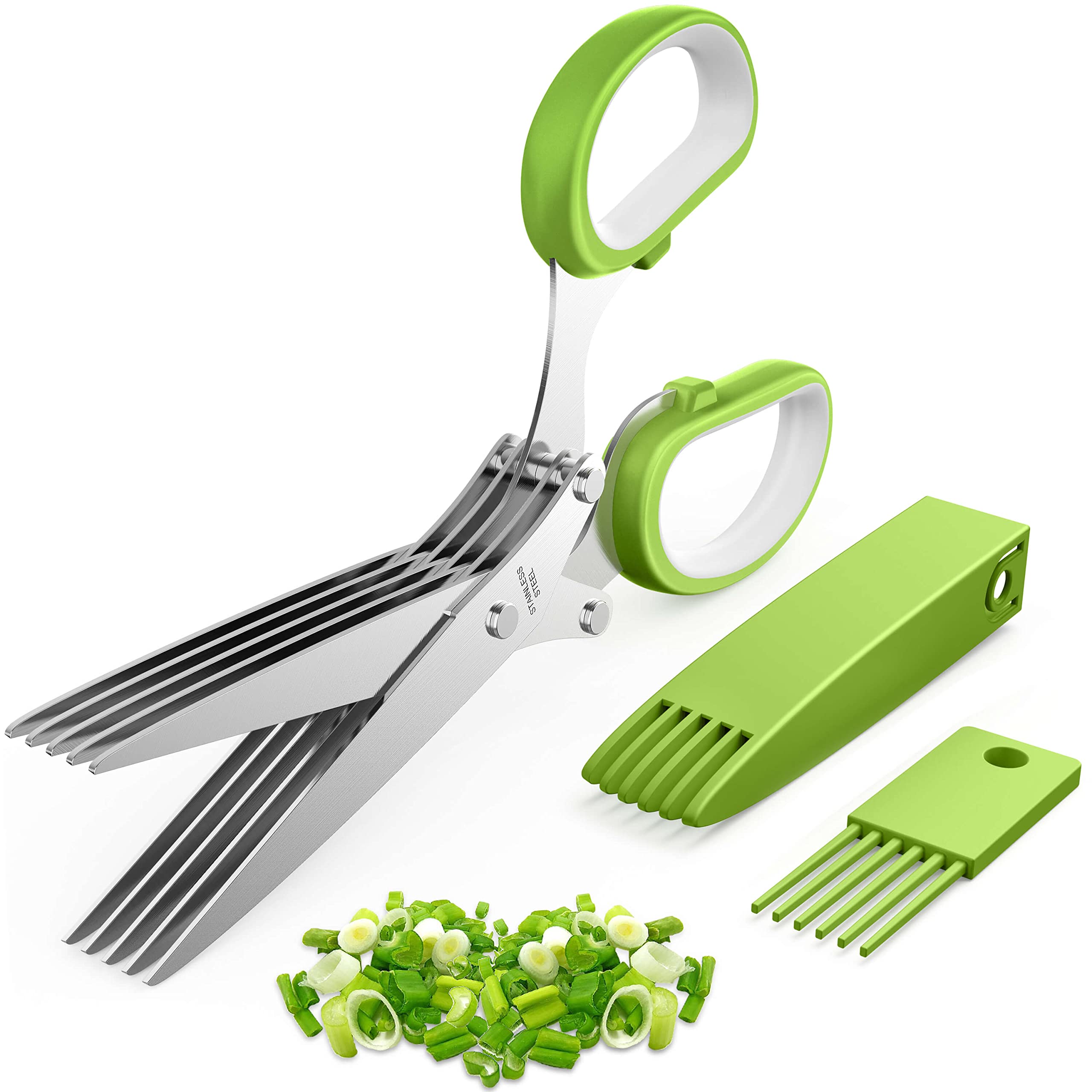 JOFUYU 2026 Upgraded Herb Scissors, 5-Blade Kitchen Herb Shears - View 1