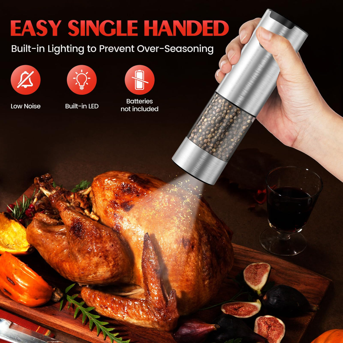 Electric Salt and Pepper Grinder Automatic Battery Pepper - ioion Official Imagery - 5