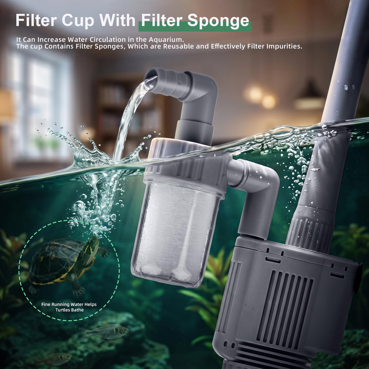 Electric Aquarium Vacuum Gravel Cleaner 5 in 1 Fish Tank - Meirenivo Official Imagery - 4