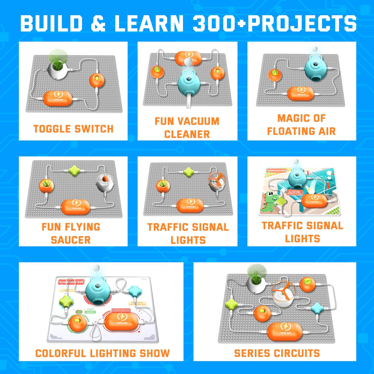 Kids Electronics Circuit Kit 31PCS 300 Projects - RISUNTOY Official Imagery - 6