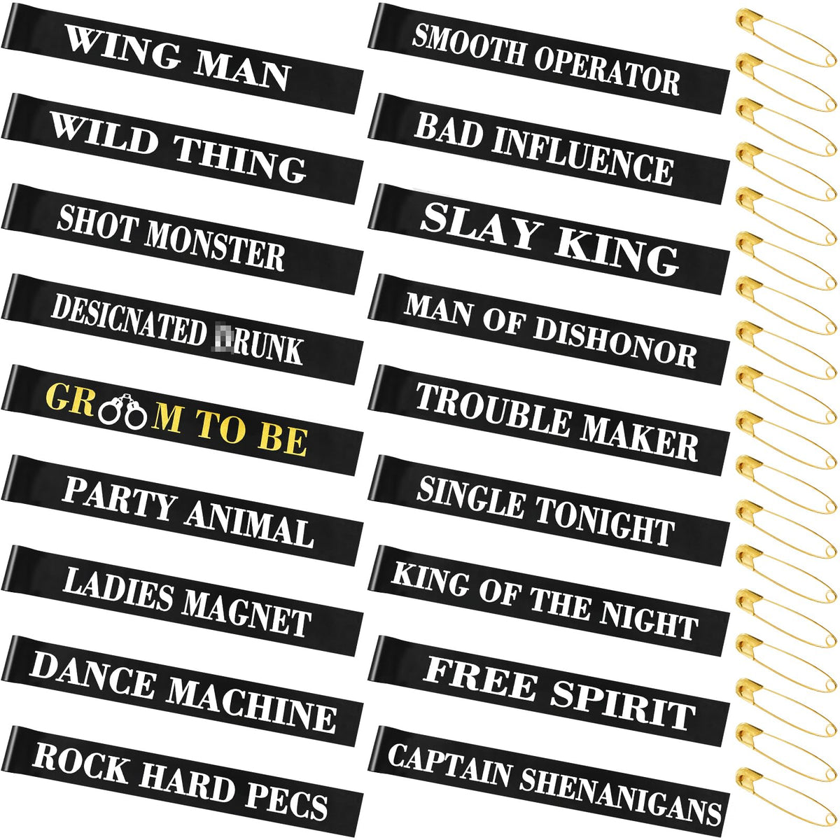 18 Pack Funny Bachelor Party Sashes Groomsmen Team Groom - CASYUNE Official Imagery - 1